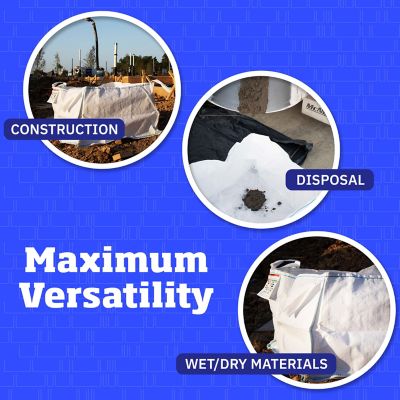 Image showing  130 gal. Concrete Washout Bag with Plastic Liner, Heavy Duty, 40 in. L x 40 in. W x 24 in. H