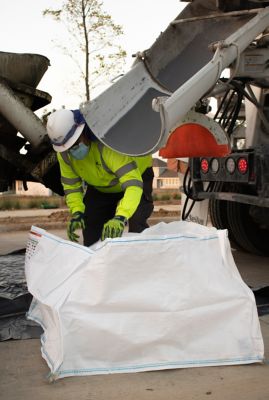 Image showing 6 th DuraSack 130 gal. Concrete Washout Bag with Plastic Liner, Heavy Duty, 40 in. L x 40 in. W x 24 in. H