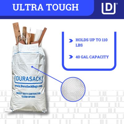 Image showing 5 th DuraSack 40 gal. Woven Contractor Clean-Up Bags, Heavy Duty, 30 in. x 45 in., 16 ct.