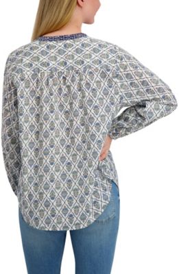 Image showing  Women's Collarless Ruffle Button Down