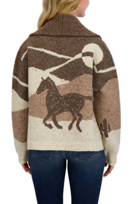 Image showing  Women's Long Sleeve Horse Shawl Cardigan