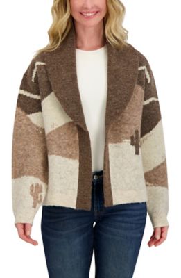 Lucky Brand Women's Long Sleeve Horse Shawl Cardigan