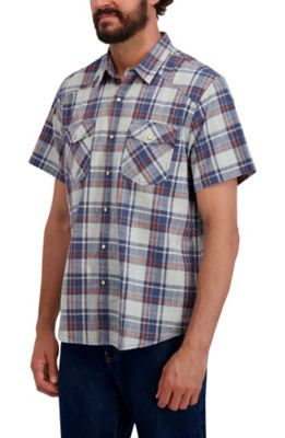 Image showing  Men's Short Sleeve Western Plaid Shirt