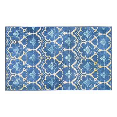 My Magic Carpet Leilani Damask Washable Rug