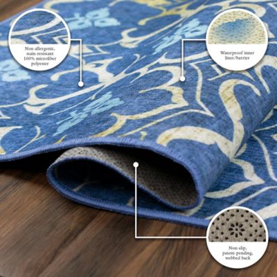 Image showing  Leilani Damask Washable Rug