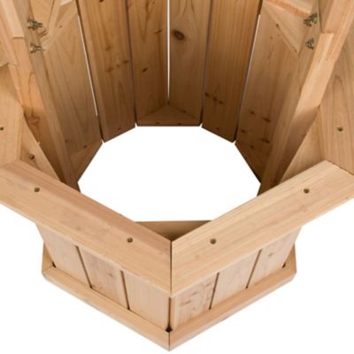 Image showing  55 in. Decorative Cedar Wood Wishing Well Planter with Hanging Planter Bucket