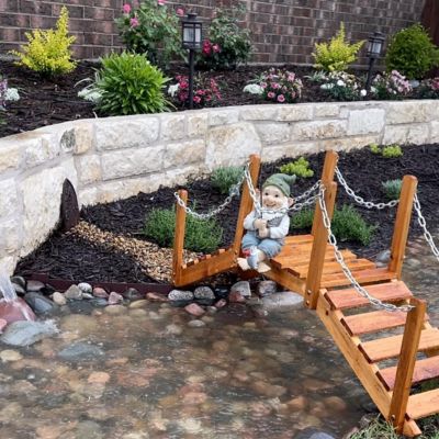Image showing  3 ft. Decorative Natural Cedar Wood Garden Bridge