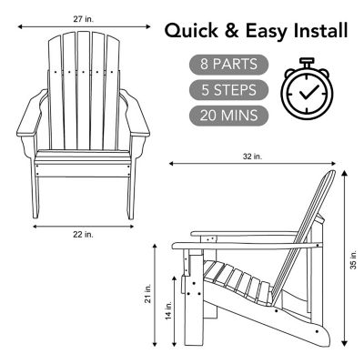 Image showing  Mission Rustic Grain Wood Adirondack Chair