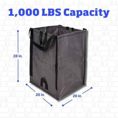 Image showing  Home and Yard Bag, Heavy Duty, 20 in. L x 20 in. W x 28 in. H, Gray