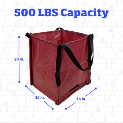 Image showing  Home and Yard Tote, Heavy Duty, 16 in. L x 16 in. W x 20 in. H, Red