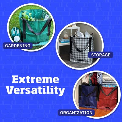 Image showing 6 th DuraSack Home and Yard Tote, Heavy Duty, 16 in. L x 16 in. W x 20 in. H, Red