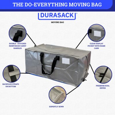 Image showing  Moving and Storage Bags, Heavy Duty, 29 in. L x 15 in. W x 13 in. H, Gray, 4 ct.