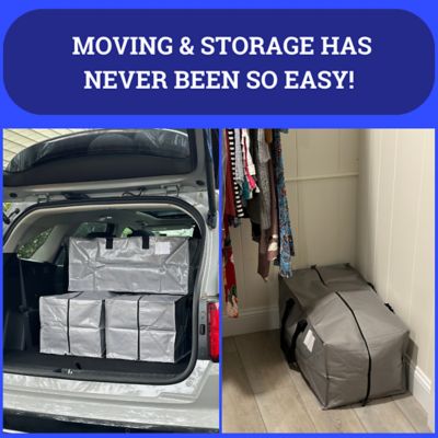 Image showing  Moving and Storage Bags, Heavy Duty, 29 in. L x 15 in. W x 13 in. H, Gray, 4 ct.