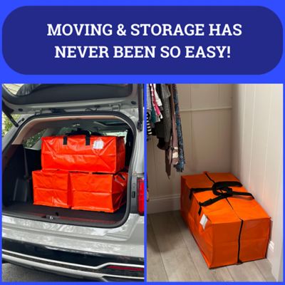 Image showing  Moving and Storage Bags, Heavy Duty, 29 in. L x 15 in. W x 13 in. H, Orange, 4 ct.