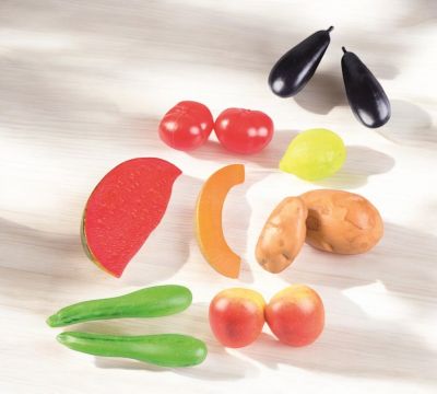 Image showing  13 pc. Summer Fruits & Vegetables Play Food Set for Toddlers/Kids 2 Years and Older