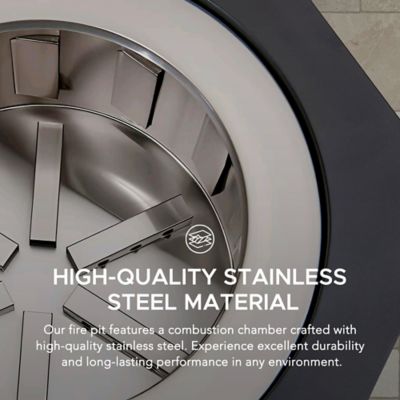 Image showing  Outdoor 24.21 in. Wood-Burning Stainless Steel Fire Pit, Vertical Slit Design