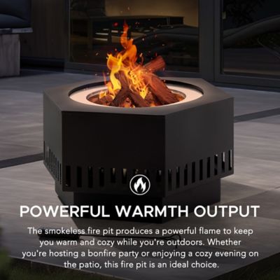 Image showing 7 th Sunjoy Outdoor 24.21 in. Wood-Burning Stainless Steel Fire Pit, Vertical Slit Design