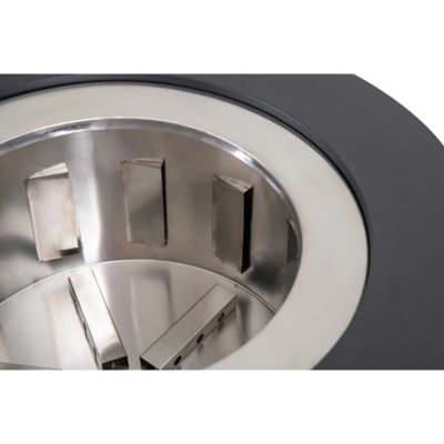 Image showing 5 th Sunjoy Outdoor 27.87 in. Wood-Burning Stainless Steel Fire Pit, Circular Geometric Design