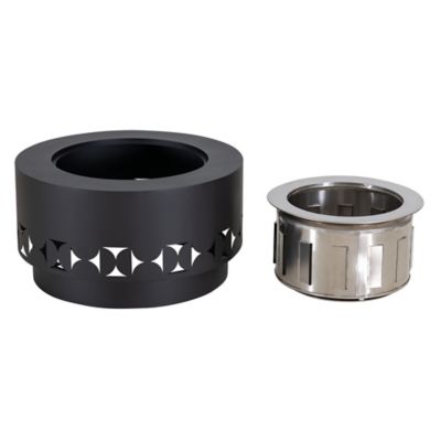 Image showing 6 th Sunjoy Outdoor 27.87 in. Wood-Burning Stainless Steel Fire Pit, Circular Geometric Design