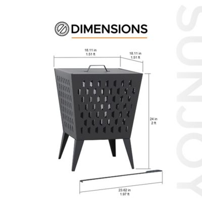 Image showing  Outdoor 18.11 in. Wood-Burning Steel Fire Pit