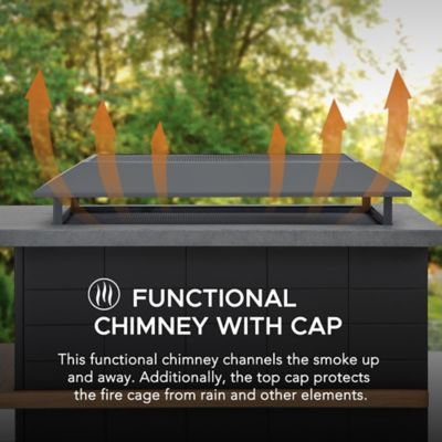 Image showing  Outdoor 23.62 in. Wood-Burning Steel Fireplace