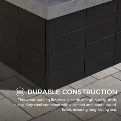 Image showing 8 th Sunjoy Outdoor 23.62 in. Wood-Burning Steel Fireplace