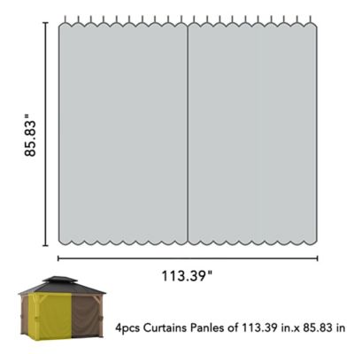 Image showing  113.39 in. x 85.83 in. Curtain for Hard Top Gazebos