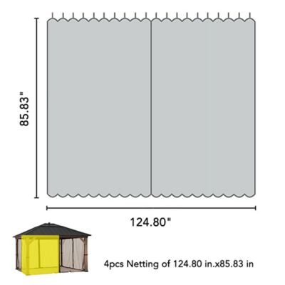 Image showing  Netting for Hardtop Gazebo, Polyester, Black