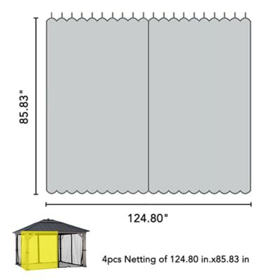 Image showing 1 th Sunjoy Netting for Hardtop Gazebo, Polyester, Black
