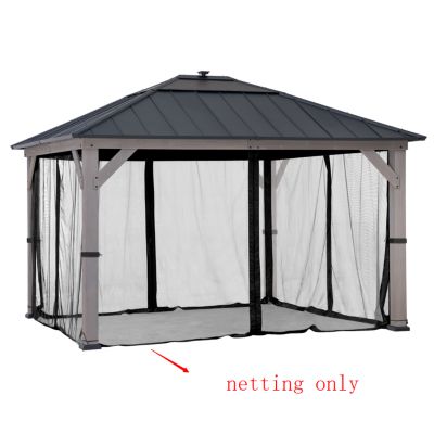 Image showing 2 th Sunjoy Netting for Hardtop Gazebo, Polyester, Black