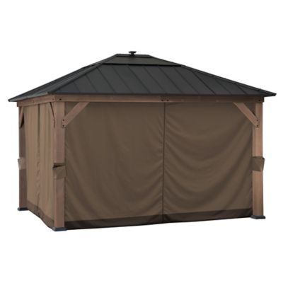 Sunjoy Curtain for Hardtop Gazebo, Brown/Polyester