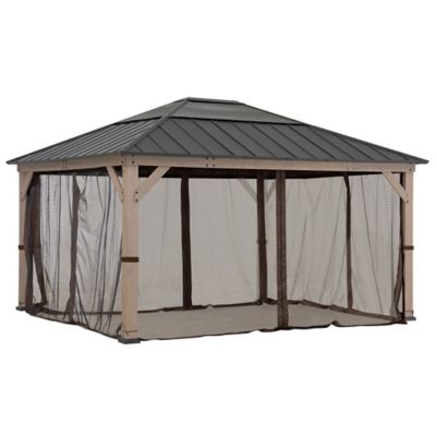 Sunjoy Netting for Hardtop Gazebo, Brown/Polyester