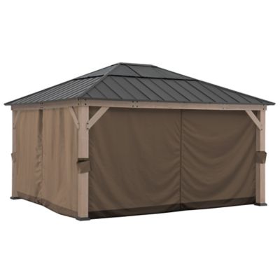 Sunjoy Curtain for Hardtop Gazebo, Brown/Black
