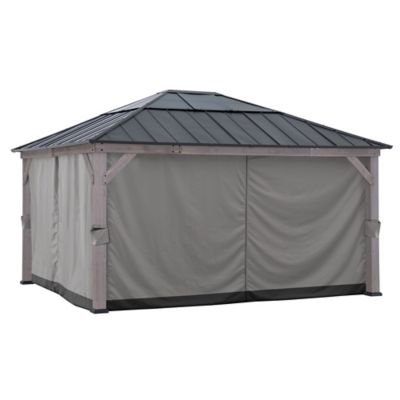 Sunjoy Curtain for Hardtop Gazebo, Brown/Black
