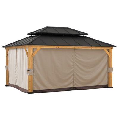 Sunjoy Curtain for Hardtop Gazebo, Brown/Grey