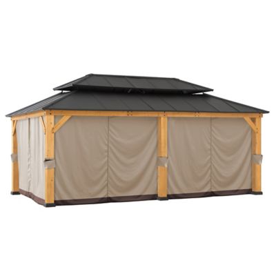 Sunjoy Curtain for Hardtop Gazebo, Grey/Brown