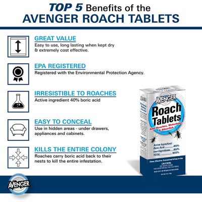 Image showing 8 th Avenger Roach Killer Tablets, 6 oz. 2-Pack