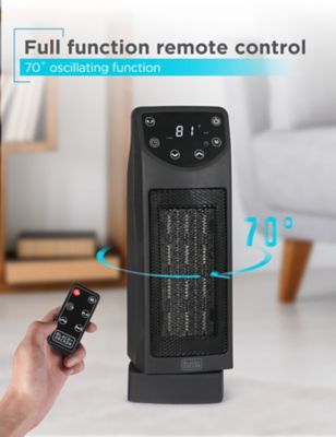 Image showing  Electric Oscillating Desktop Heater with Remote, 200 sq. ft., 5,110 BTU