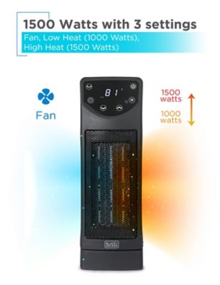 Image showing  Electric Oscillating Desktop Heater with Remote, 200 sq. ft., 5,110 BTU