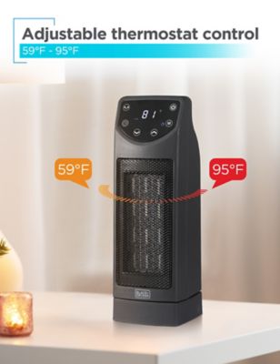 Image showing 5 th Black & Decker Electric Oscillating Desktop Heater with Remote, 200 sq. ft., 5,110 BTU
