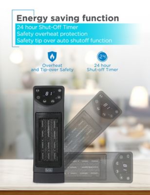 Image showing 6 th Black & Decker Electric Oscillating Desktop Heater with Remote, 200 sq. ft., 5,110 BTU