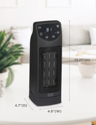 Image showing 7 th Black & Decker Electric Oscillating Desktop Heater with Remote, 200 sq. ft., 5,110 BTU