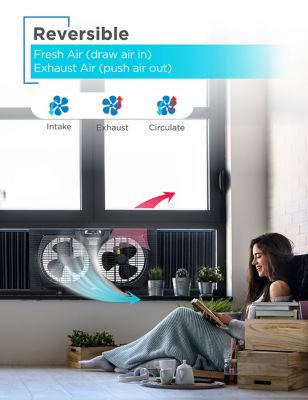 Image showing  9 in. 2-Speed Dual Window Fan for Window Screen