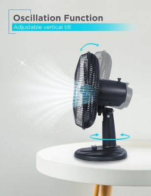 Image showing  12 in. 3-Speed Oscillating Desk Fan for Home and Office