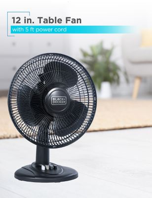 Image showing  12 in. 3-Speed Oscillating Desk Fan for Home and Office