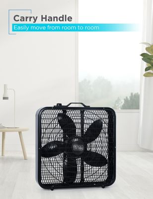 Image showing  20 in. 3-Speed Box Fan, 80W Motor, 5-Blade, Carry Handle