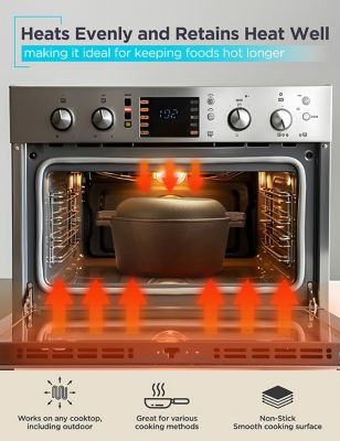 Image showing  5 qt. Cast Iron Dutch Oven with 10.25 in. Skillet Lid, Pre-Seasoned Cast Iron Cookware