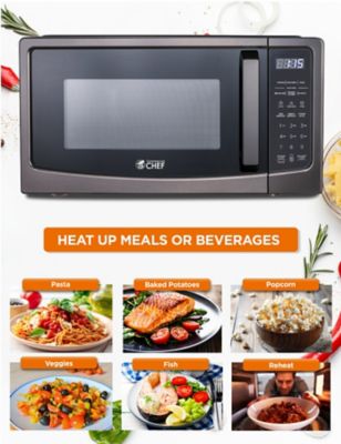 Image showing  1.1 cu. ft. Countertop Microwave, 1000W, 10 Power Levels, Pull Handle Door