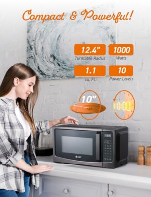 Image showing  1.1 cu. ft. Countertop Microwave, 1000W, 10 Power Levels, Pull Handle Door