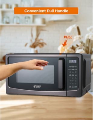 Image showing  1.1 cu. ft. Countertop Microwave, 1000W, 10 Power Levels, Pull Handle Door